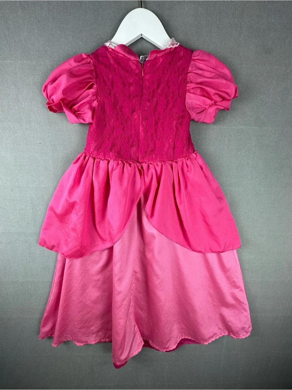 Aurora Inspired Princess Dress Girls Size 110 / US 4-5T Pink Lace Puff Sleeve